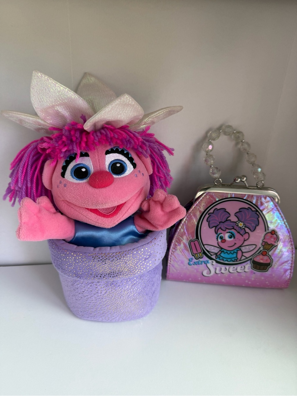 Abby’s Plush títere and purse (sesame place store)